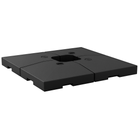 4 Pieces Cantilever Patio Umbrella Base, Outdoor Offset Umbrella Weights, 176 lbs Capacity Water or 264 lbs Capacity Sand  Plates Set, Black
