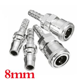 4PCS 8mm Gas Hose Copper Nozzle Quick Release Connector For Motorhome BBQ