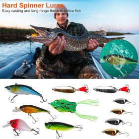383Pcs Fishing Lures Tackle Box Bass Fishing Animated Lure Crankbaits Spinnerbaits Soft Plastic Worm Saltwater Freshwater Fishing Kit