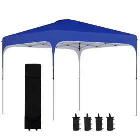 8' x 8' Pop Up Canopy Tent with Wheeled Carry Bag and 4 Sand Bags, Instant Sun Shelter, Tents for Parties, Height Adjustable, for Outdoor, Garden, Pa
