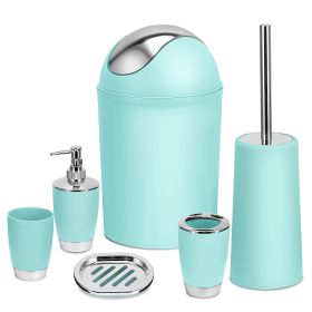 Bathroom Accessories Set 6 Pcs Bathroom Set Ensemble Complete Soap Dispenser Toothbrush Holder Tumbler Soap Dish Toilet Cleaning Brush Trash Can