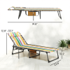 Folding Outdoor Chaise Lounge Chair Tanning Chair With 5-Level Adjustable Back