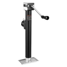 Trailer Jack, 5000 lbs Dynamic Load Capacity, Weld-on Pipe-Mount Swivel Trailer Jack with Ergonomic Handle, 15-inch Vertical Travel, Suitable for