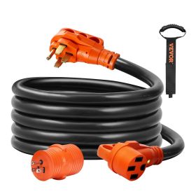 VEVOR 15 ft RV Extension Cord, 50 Amp, Heavy Duty STW RV Power Cord, NEMA 14-50R Female NEMA 14-50P Male Plug, with LED Indicator Handle 15A Adap