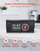 VEVOR 24V 100Ah LiFePO4 Lithium Battery, Built-in 50A BMS, Deep Cycle Lithium Rechargeable Battery with Low Temperature Protection, 4000+ Cycles