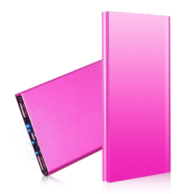 20000mAh Power Bank Ultra-thin External Battery Pack Phone Charger (Option: HotPink)