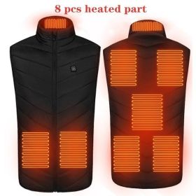 Heated Vest Washable Usb Charging Electric (Color: 8zone black, size: XL)