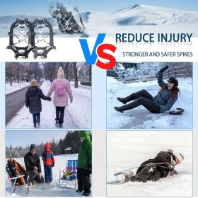 Shoe Ice Claws, Traction Shoe Nails, Ice and Snow Grip Straps with 19 Stainless Steel Nails, Shoe Claws Anti-Slip Boot Nails, Suitable for Walkin (Model: M)