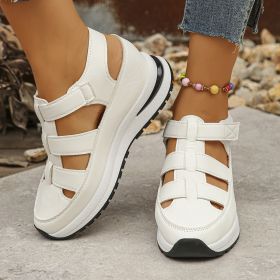 Summer Wedge Baotou Hollow Women's Breathable Shoes (Option: White-38)